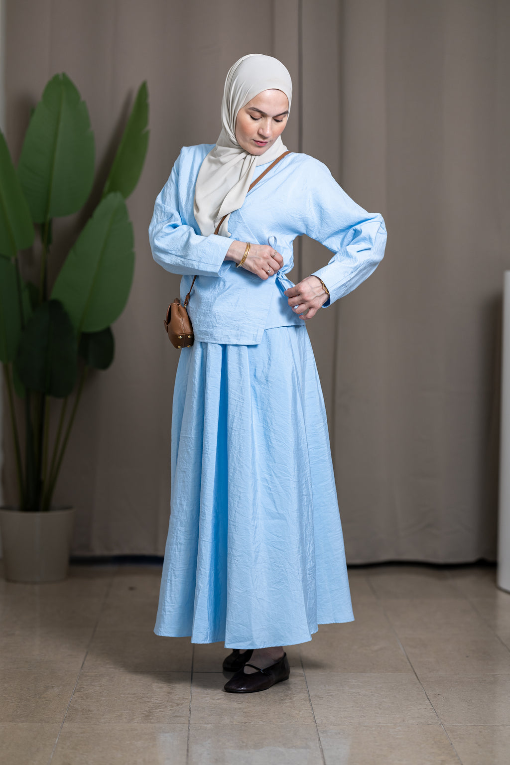 Ensemble kimono à nouer et jupe