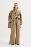Ensemble tunique et pantalon en modal à col châle