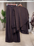 Ensemble pantalon et tunique fluide marron