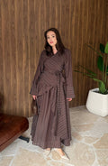Ensemble jupe rayée à veste croisée