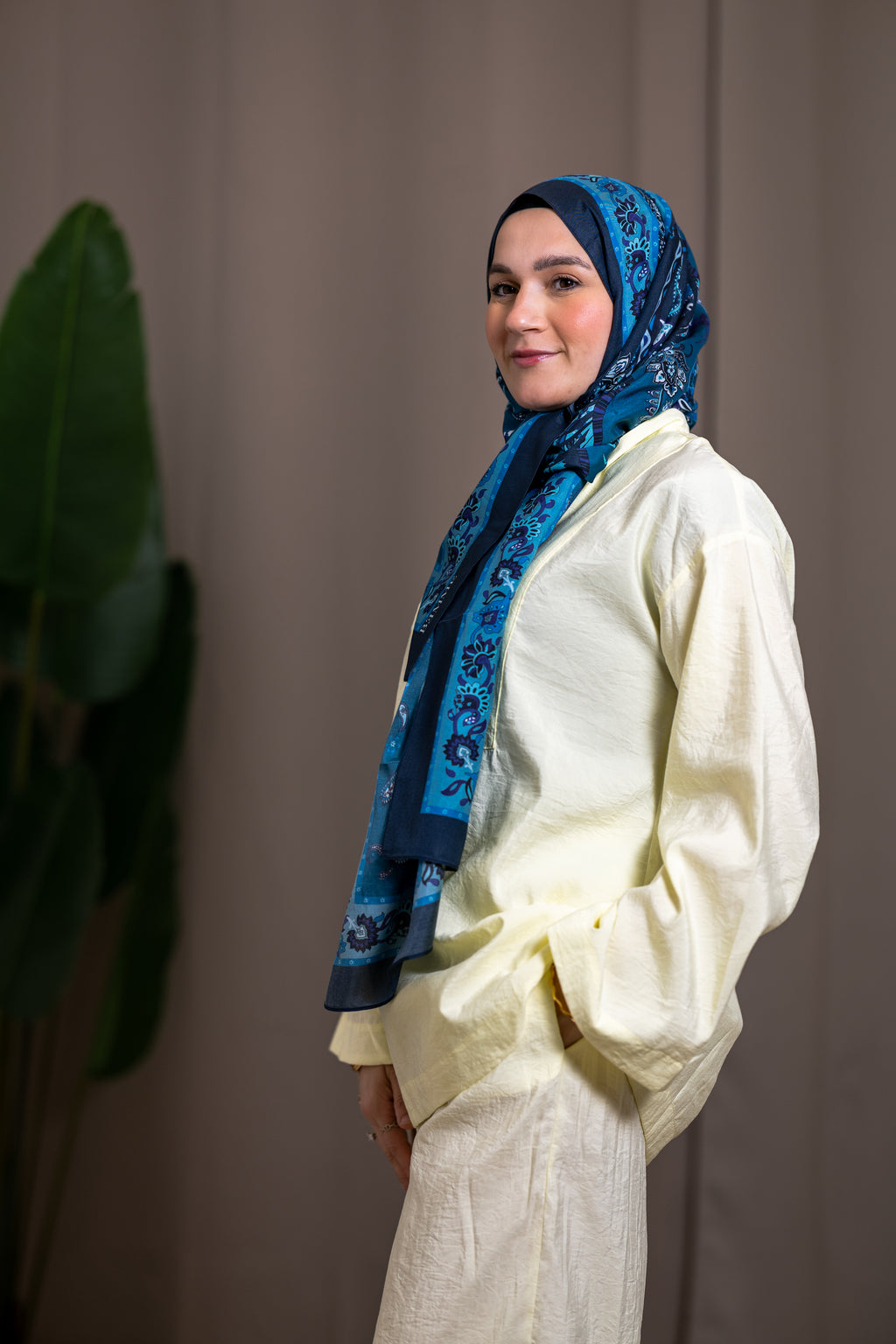 Ensemble Tunique Oversize et Pantalon Fluide Jaune