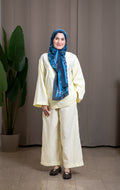 Ensemble Tunique Oversize et Pantalon Fluide Jaune
