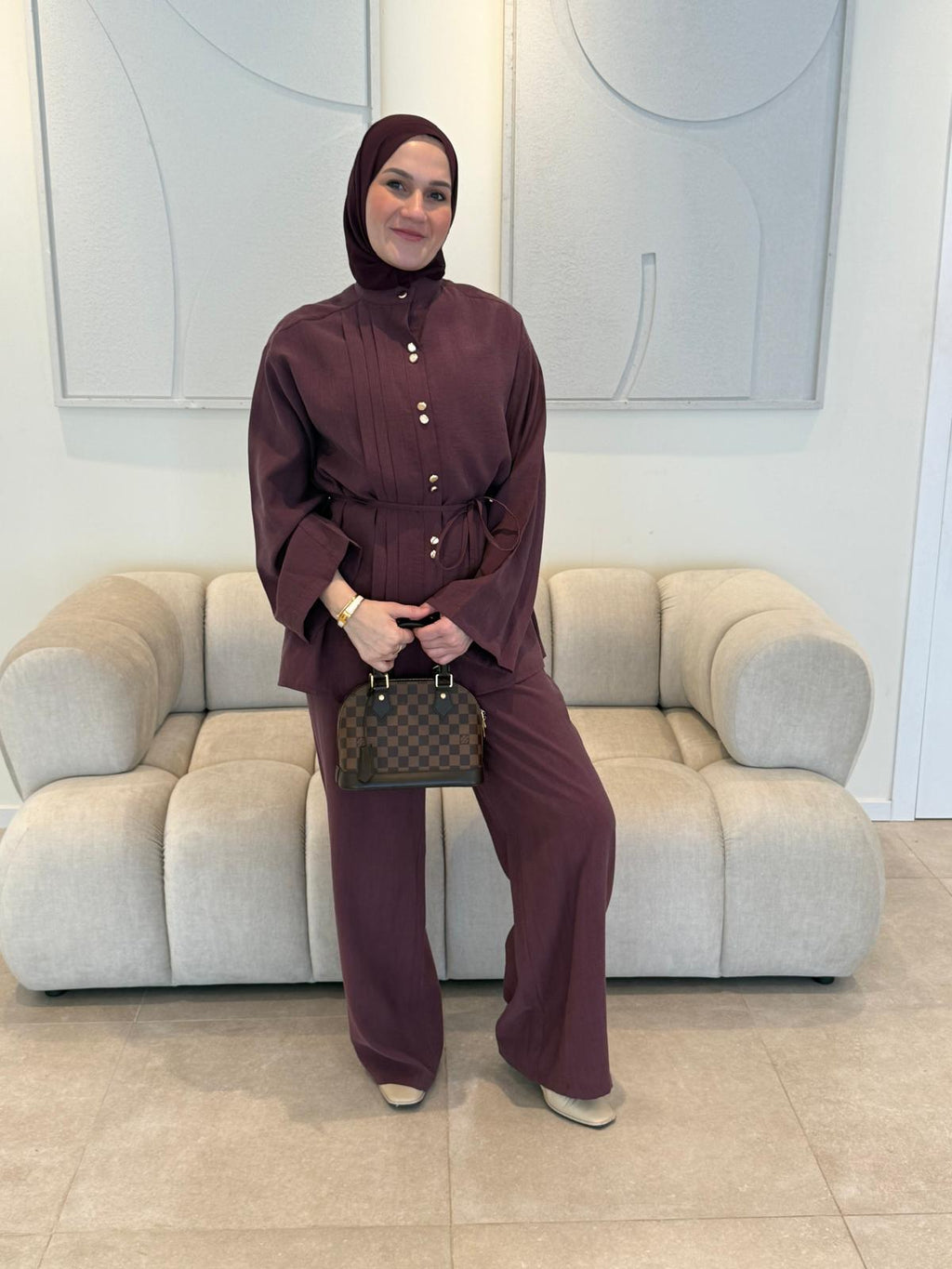 Ensemble pantalon à boutons