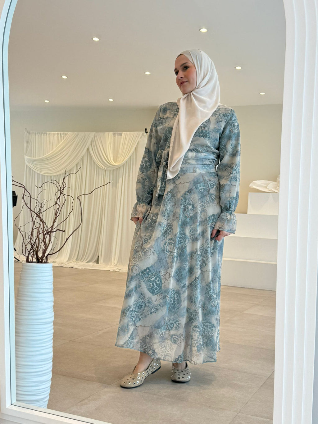 Ensemble en mousseline à motif croisé