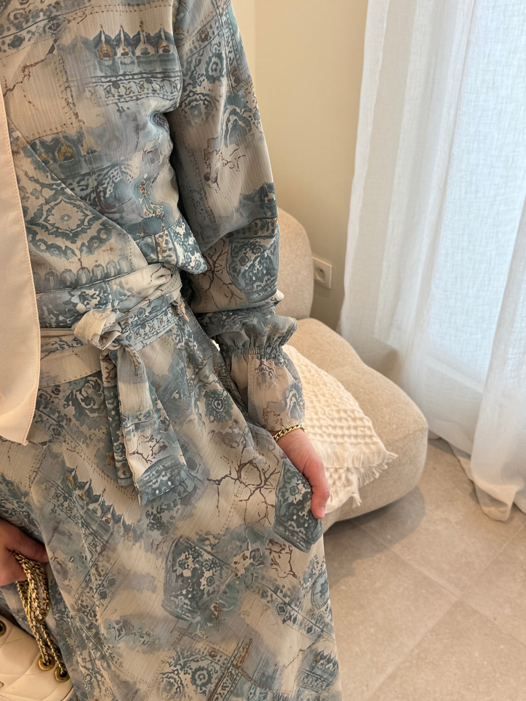 Ensemble en mousseline à motif croisé
